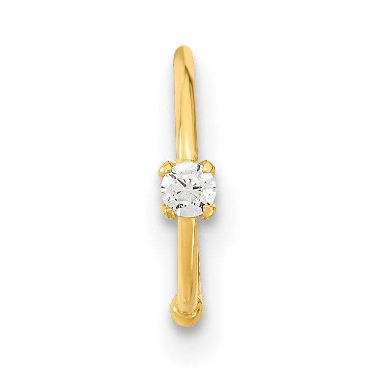 10K Gelbgold 10K 20 Stärke Zirkonia Creole Nasen Ring Body Schmuck