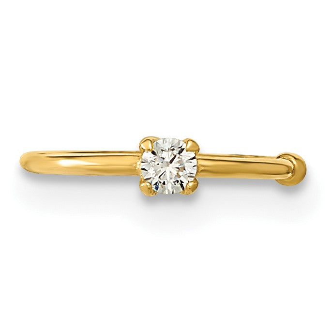 10K Gelbgold 10K 20 Stärke Zirkonia Creole Nasen Ring Body Schmuck