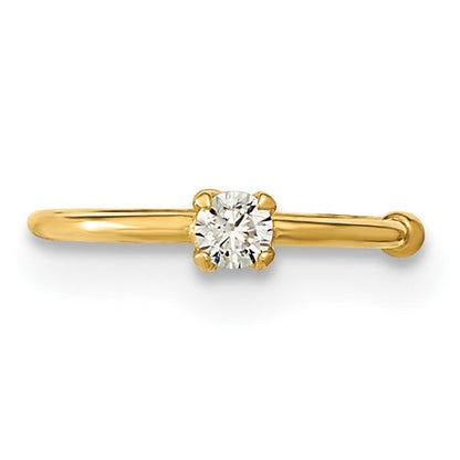 10K Gelbgold 10K 20 Stärke Zirkonia Creole Nasen Ring Body Schmuck