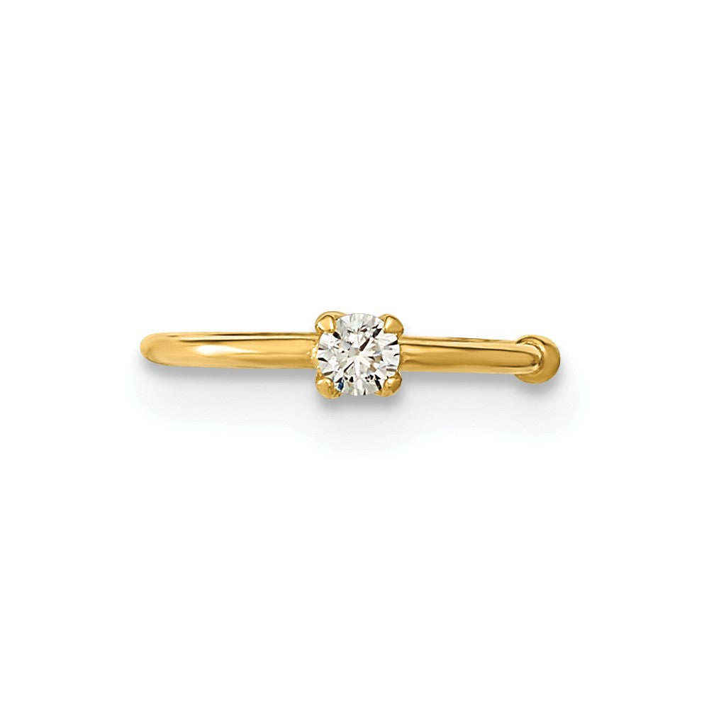 10K Gelbgold 10K 20 Stärke Zirkonia Creole Nasen Ring Body Schmuck