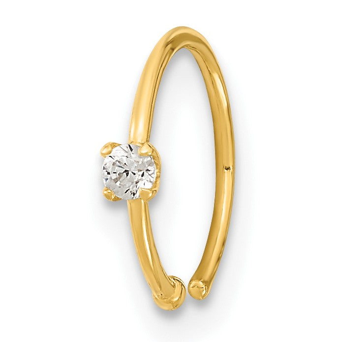 10K Gelbgold 10K 20 Stärke Zirkonia Creole Nasen Ring Body Schmuck