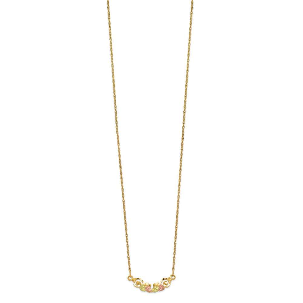 10K Tricolor Schwarz Hills Gold Halskette