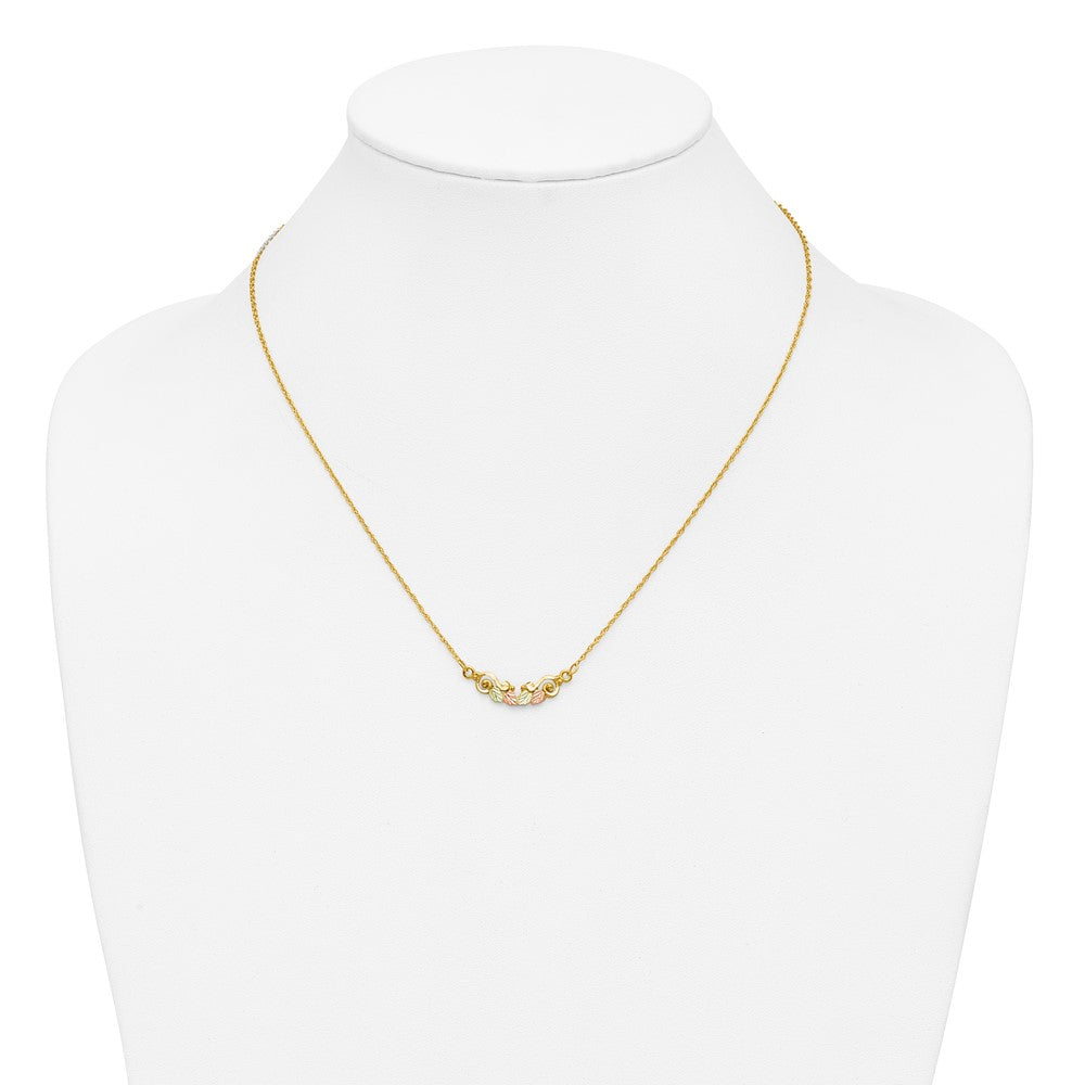 10K Tricolor Schwarz Hills Gold Halskette