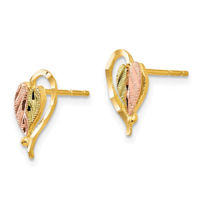 10K Tricolor Schwarz Hills Gold Ohrstecker