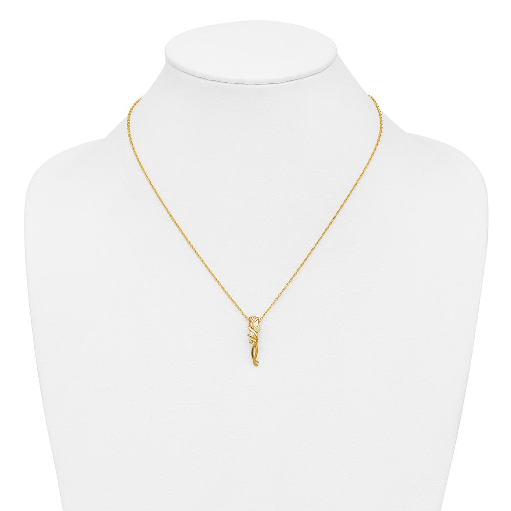 10K Tricolor Schwarz Hills Gold Diamant Rose Halskette