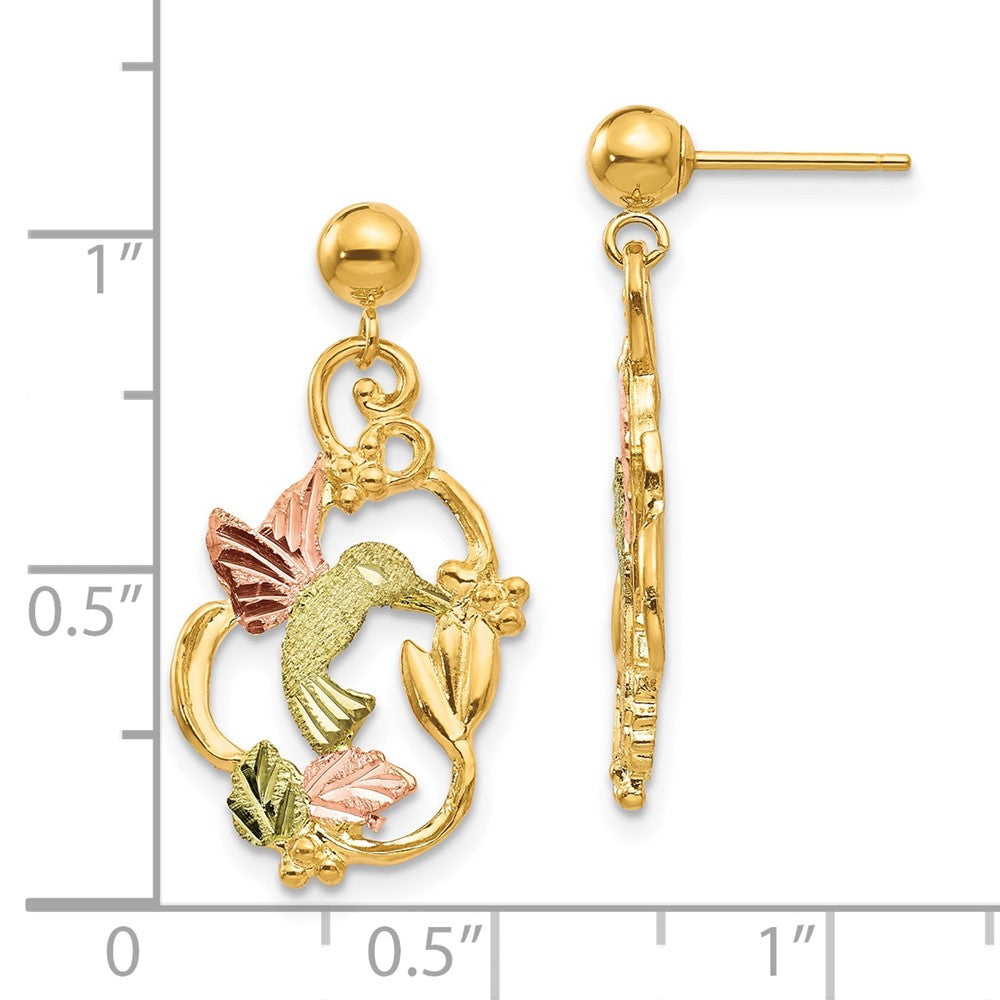 10K Tricolor Schwarz Hills Gold Ohrstecker