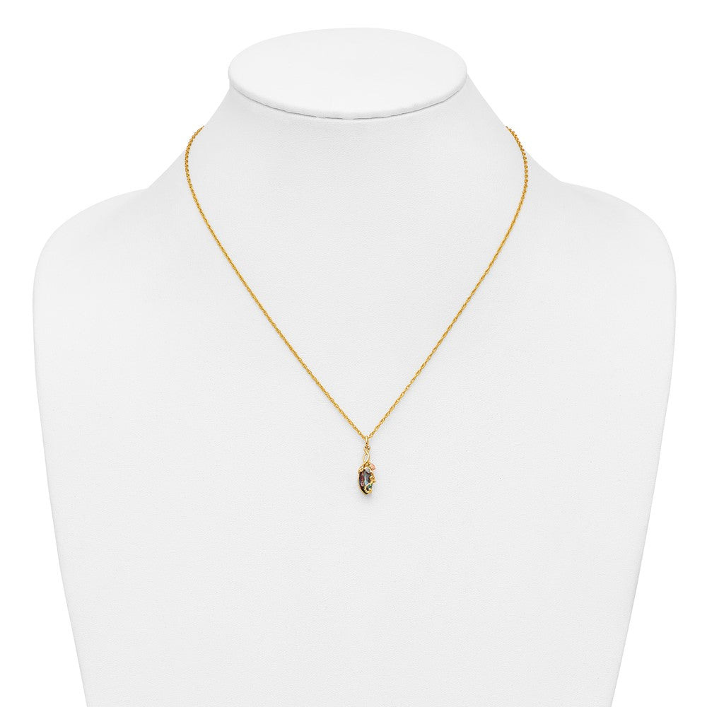 10K Tricolor Schwarz Hills Gold Mystic Topas Halskette