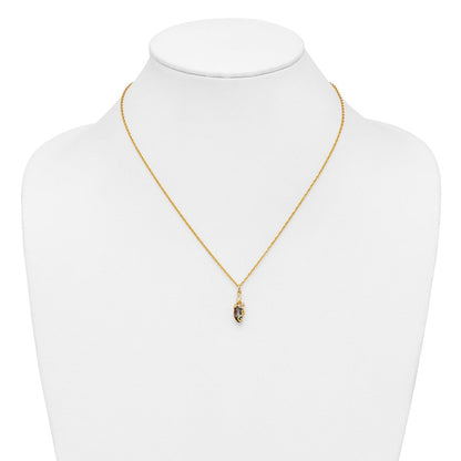10K Tricolor Schwarz Hills Gold Mystic Topas Halskette