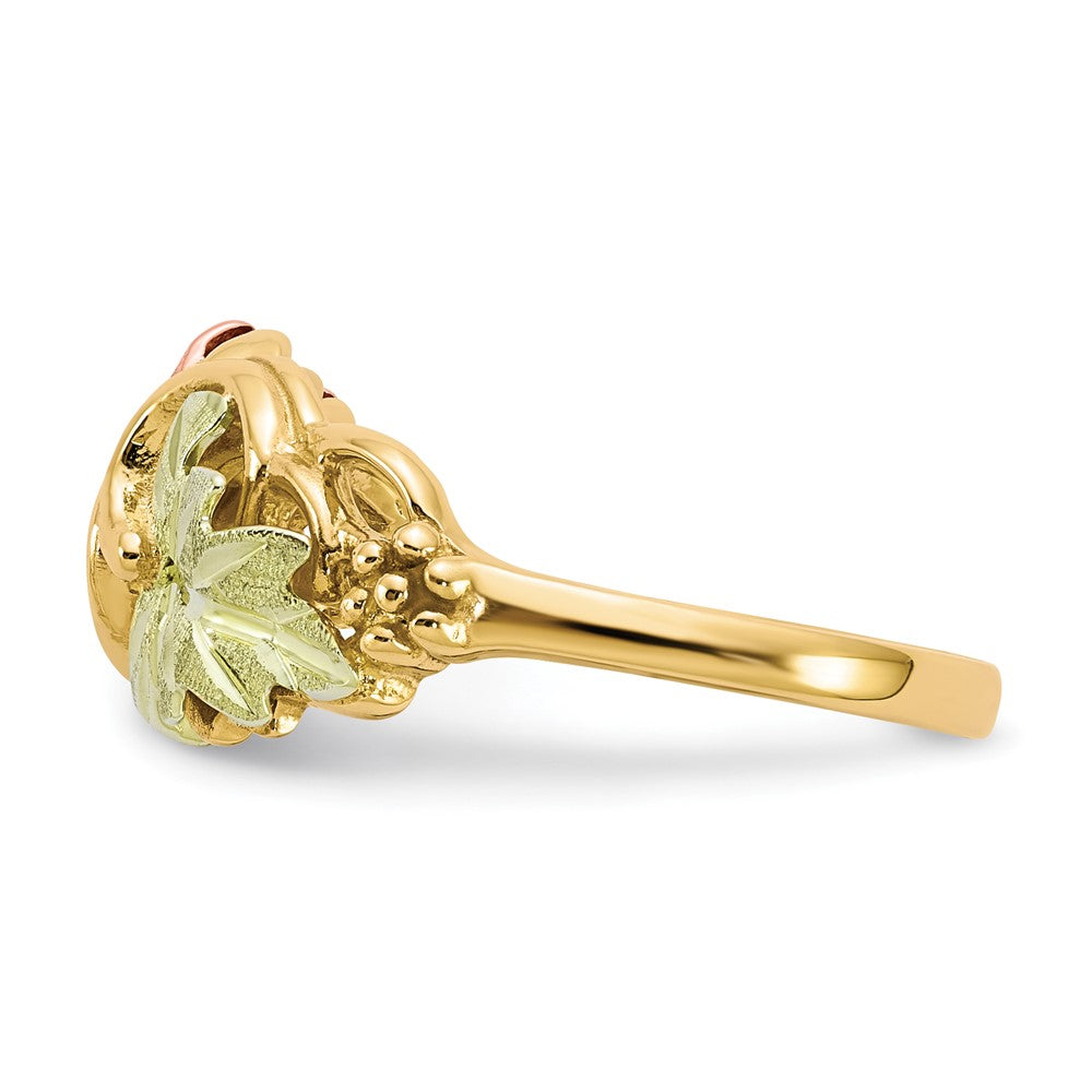 10K Tricolor Schwarz Hills Gold Blume Ring