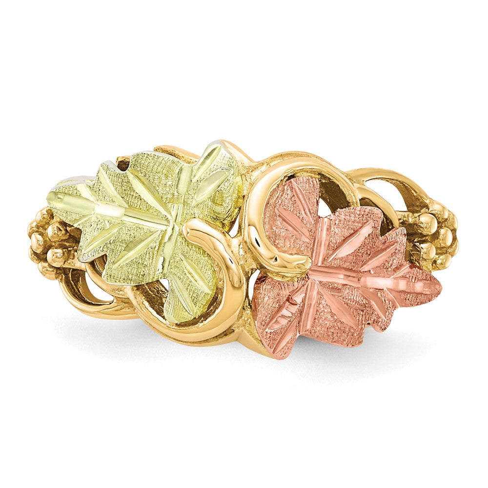 10K Tricolor Schwarz Hills Gold Blume Ring