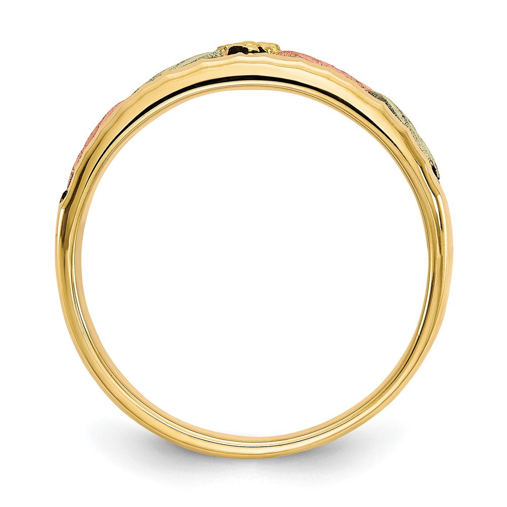 10K Tricolor Schwarz Hills Gold Herren Antikisiert Ring