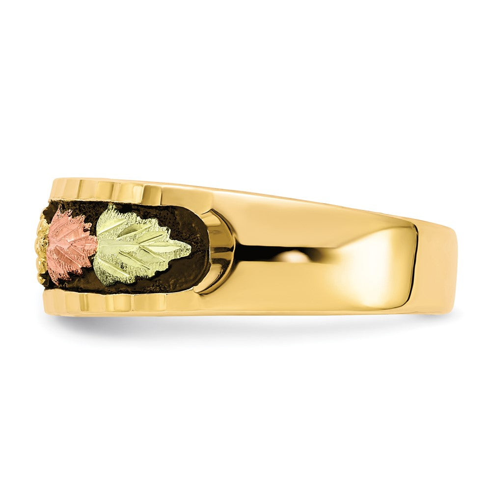 10K Tricolor Schwarz Hills Gold Herren Antikisiert Ring