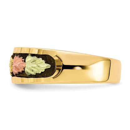 10K Tricolor Schwarz Hills Gold Herren Antikisiert Ring