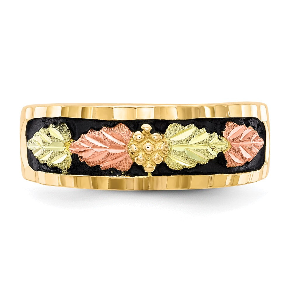 10K Tricolor Schwarz Hills Gold Herren Antikisiert Ring