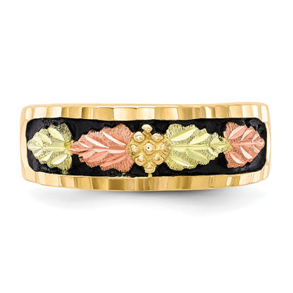 10K Tricolor Schwarz Hills Gold Herren Antikisiert Ring