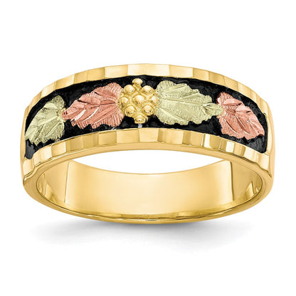10K Tricolor Schwarz Hills Gold Herren Antikisiert Ring