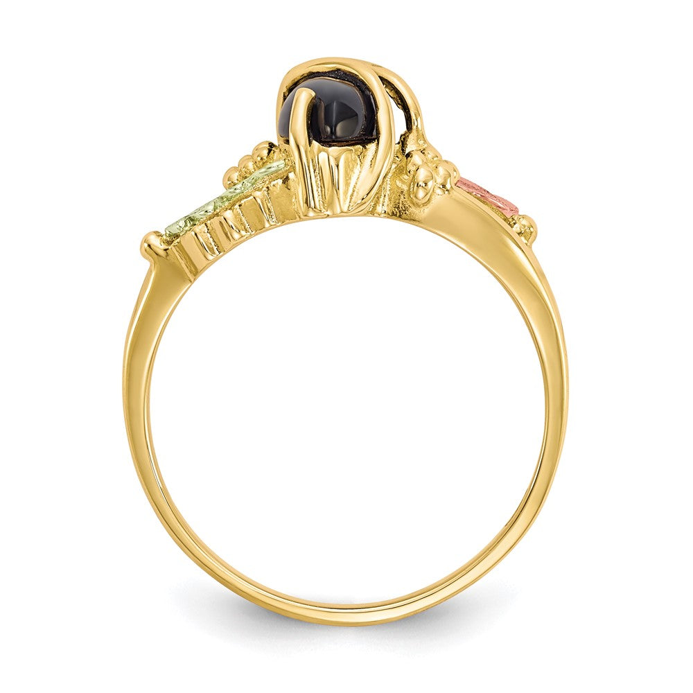 10K Tricolor Schwarz Hills Gold Onyx Ring