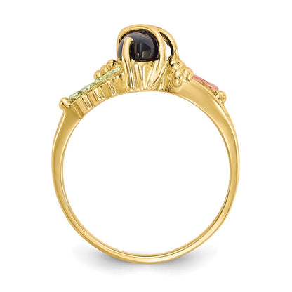10K Tricolor Schwarz Hills Gold Onyx Ring