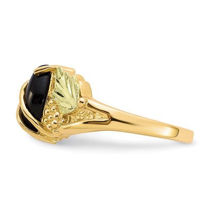 10K Tricolor Schwarz Hills Gold Onyx Ring