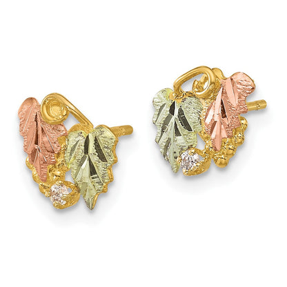10K Tricolor Schwarz Hills Gold Diamant Ohrstecker