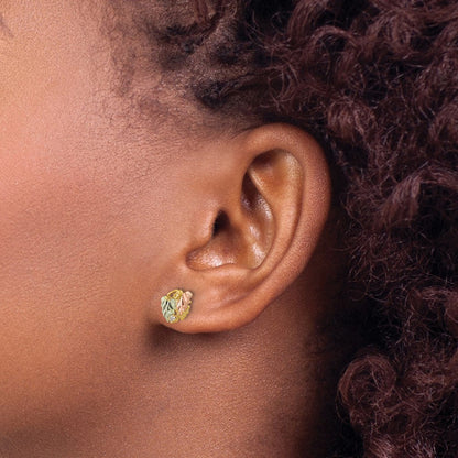 10K Tricolor Schwarz Hills Gold Diamant Ohrstecker