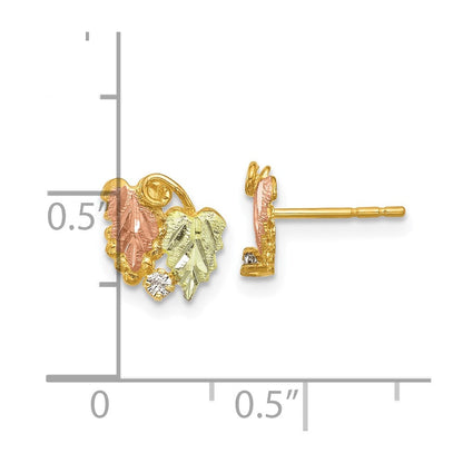 10K Tricolor Schwarz Hills Gold Diamant Ohrstecker