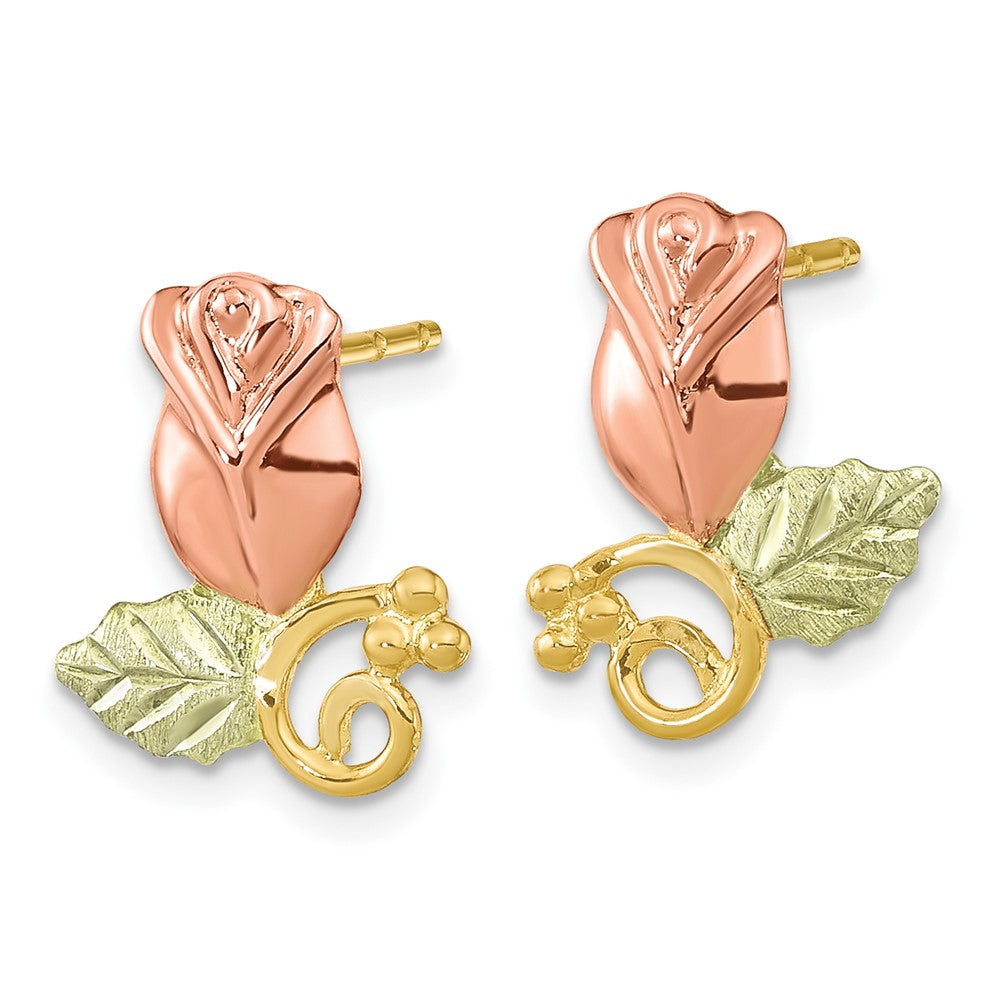 10K Tricolor Schwarz Hills Gold Rose Ohrstecker