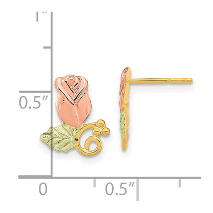 10K Tricolor Schwarz Hills Gold Rose Ohrstecker