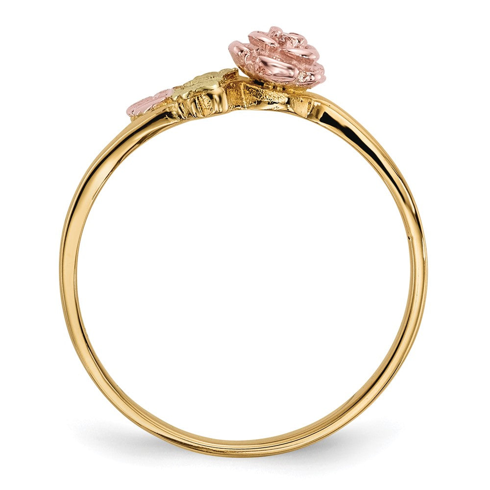 10K Tricolor Schwarz Hills Gold Diamant Rose Ring