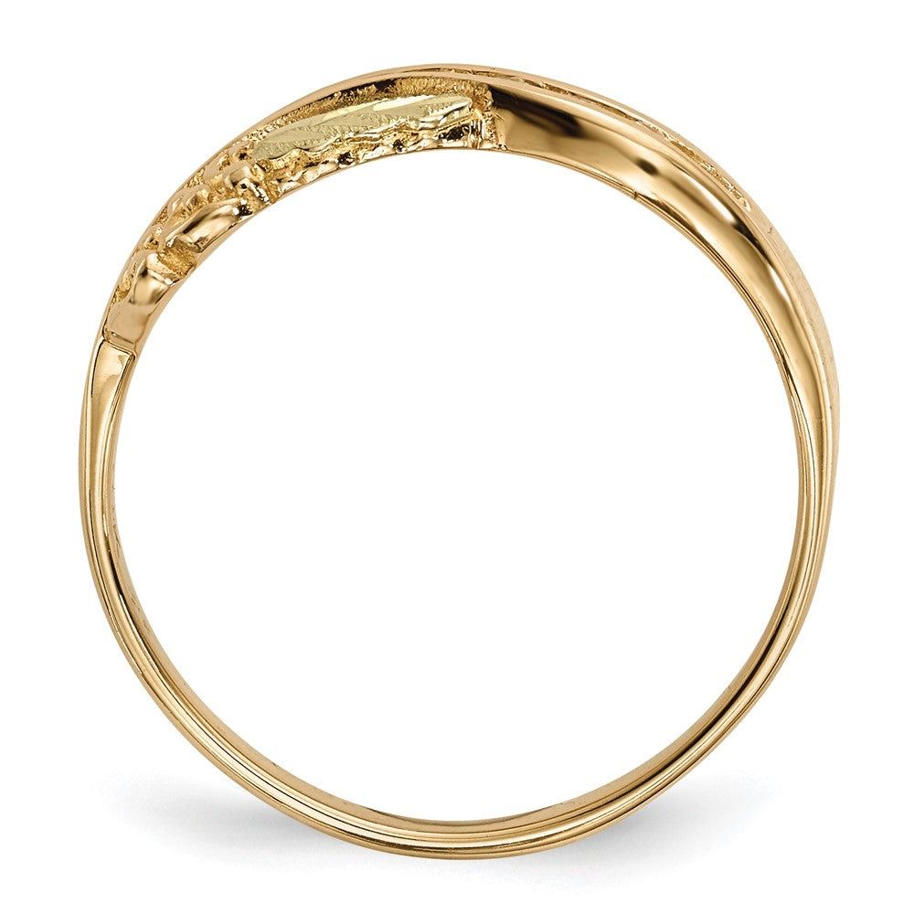 10K Tricolor Schwarz Hills Gold Diamant Ring