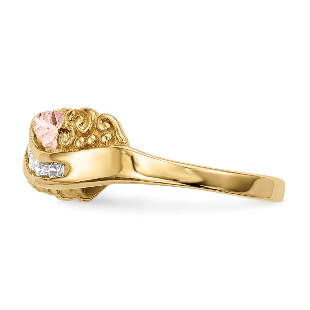 10K Tricolor Schwarz Hills Gold Diamant Ring