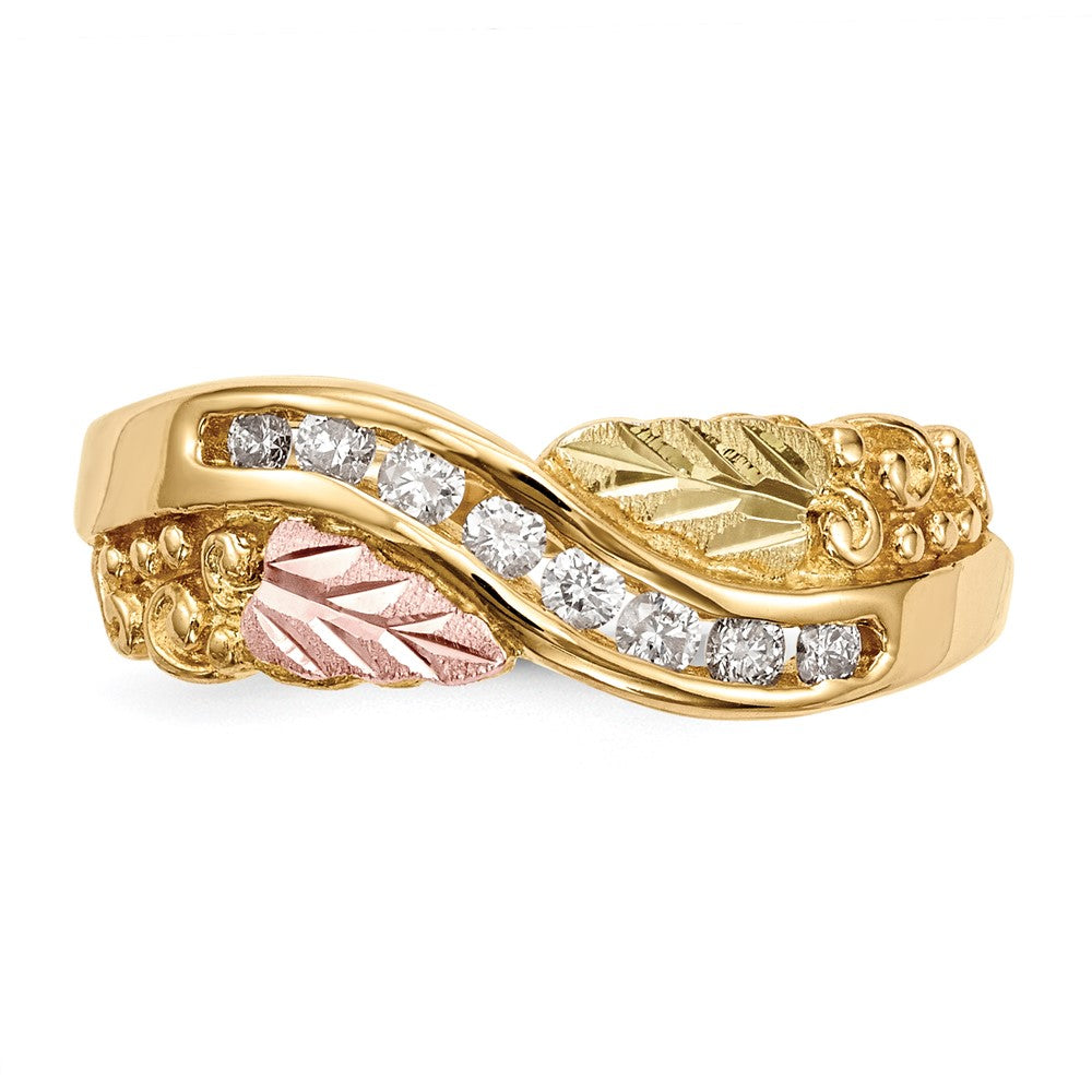 10K Tricolor Schwarz Hills Gold Diamant Ring