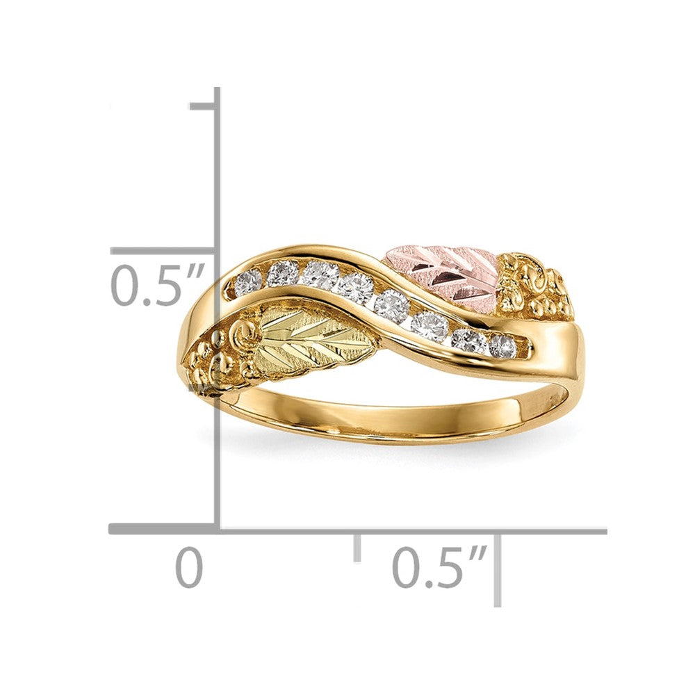10K Tricolor Schwarz Hills Gold Diamant Ring
