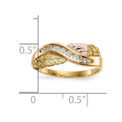 10K Tricolor Schwarz Hills Gold Diamant Ring