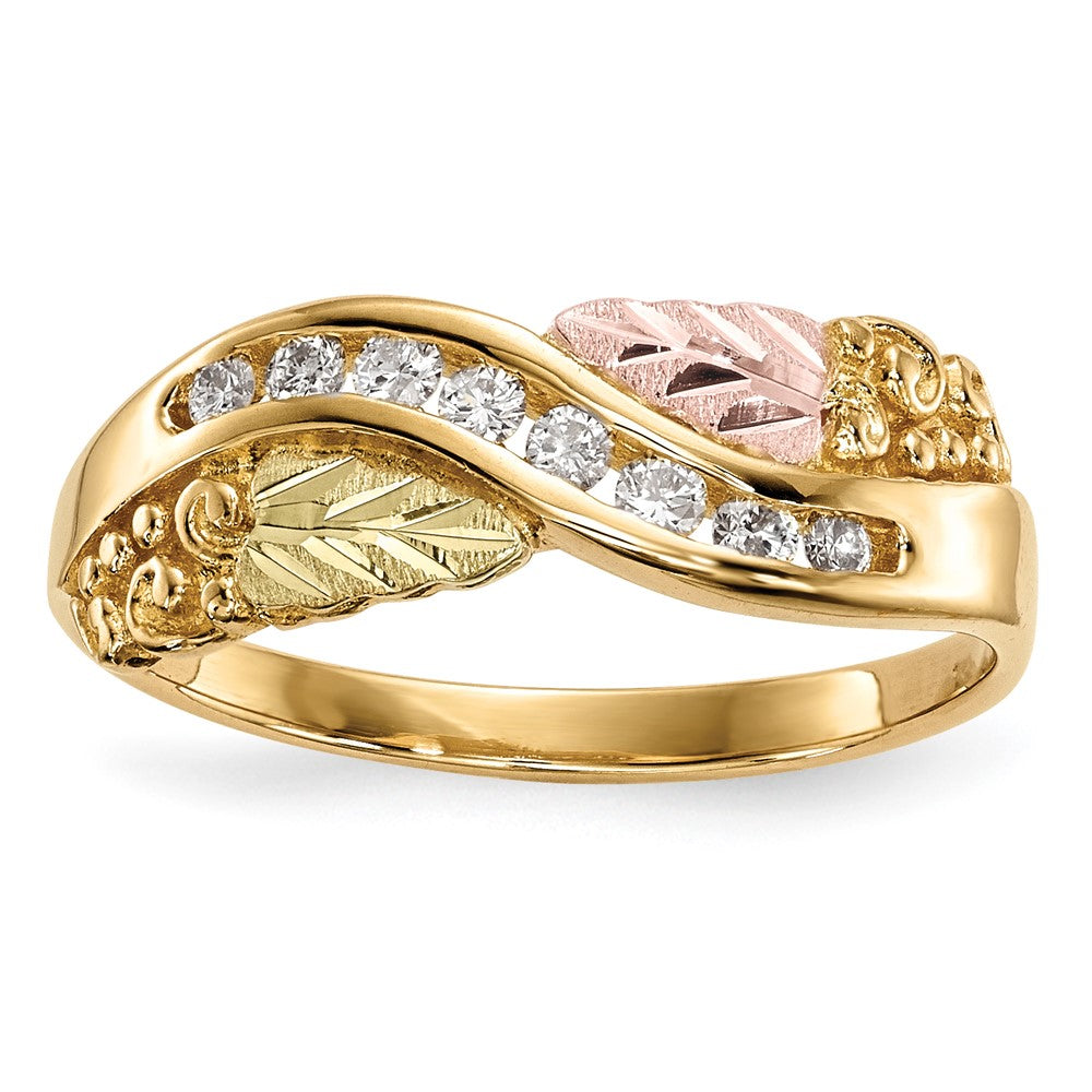 10K Tricolor Schwarz Hills Gold Diamant Ring