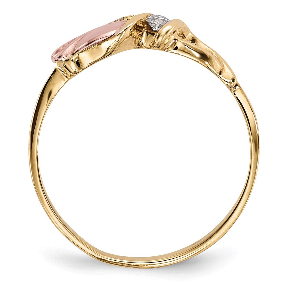 10K Tricolor Schwarz Hills Gold Diamant Ring
