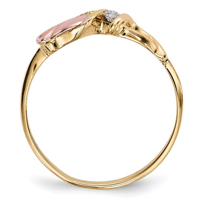 10K Tricolor Schwarz Hills Gold Diamant Ring