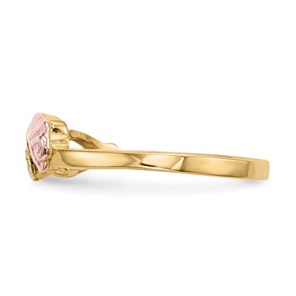 10K Tricolor Schwarz Hills Gold Diamant Ring