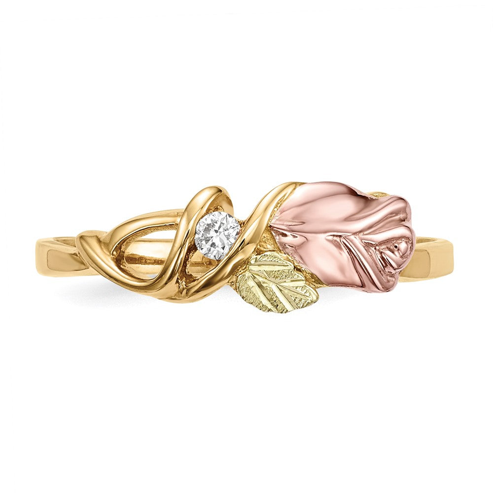 10K Tricolor Schwarz Hills Gold Diamant Ring