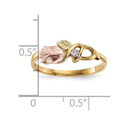 10K Tricolor Schwarz Hills Gold Diamant Ring