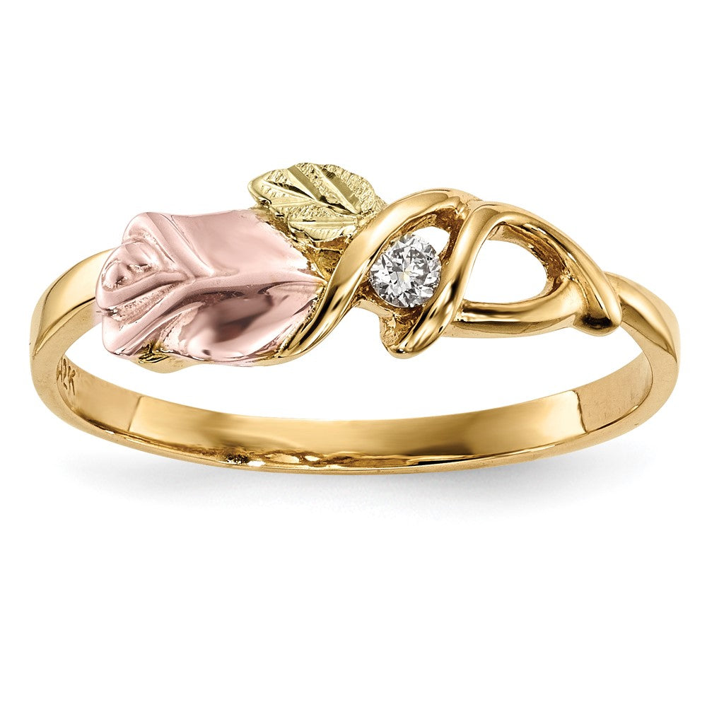 10K Tricolor Schwarz Hills Gold Diamant Ring