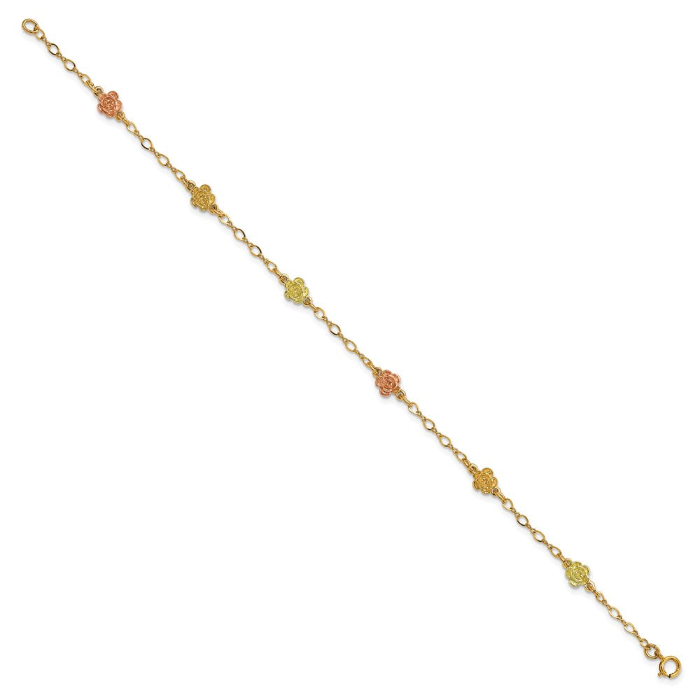 10K Tricolor Gold Schwarz Hills Roses Armband