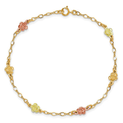 10K Tricolor Gold Schwarz Hills Roses Armband