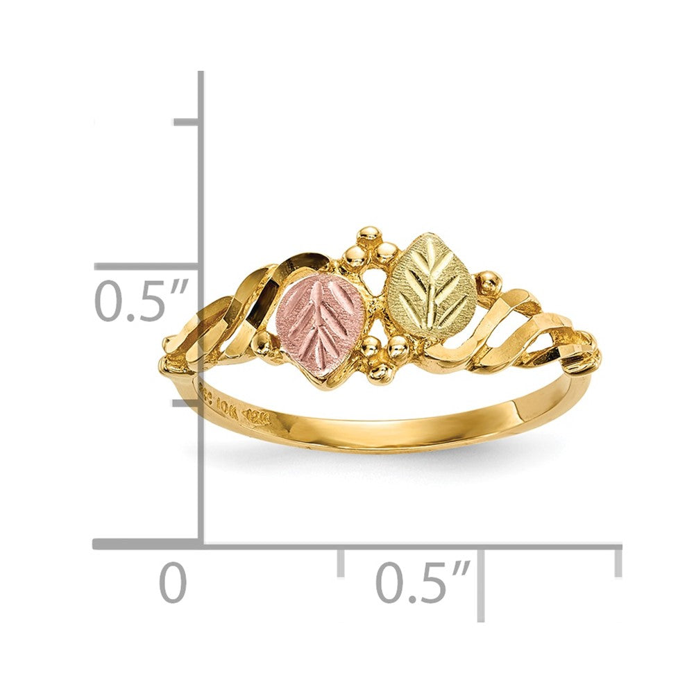 10K Tricolor Schwarz Hills Gold Ring