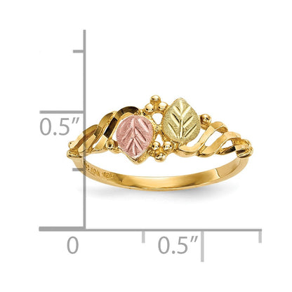 10K Tricolor Schwarz Hills Gold Ring