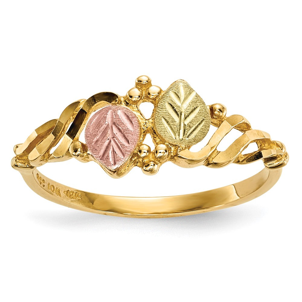 10K Tricolor Schwarz Hills Gold Ring