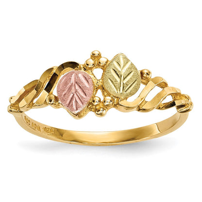 10K Tricolor Schwarz Hills Gold Ring