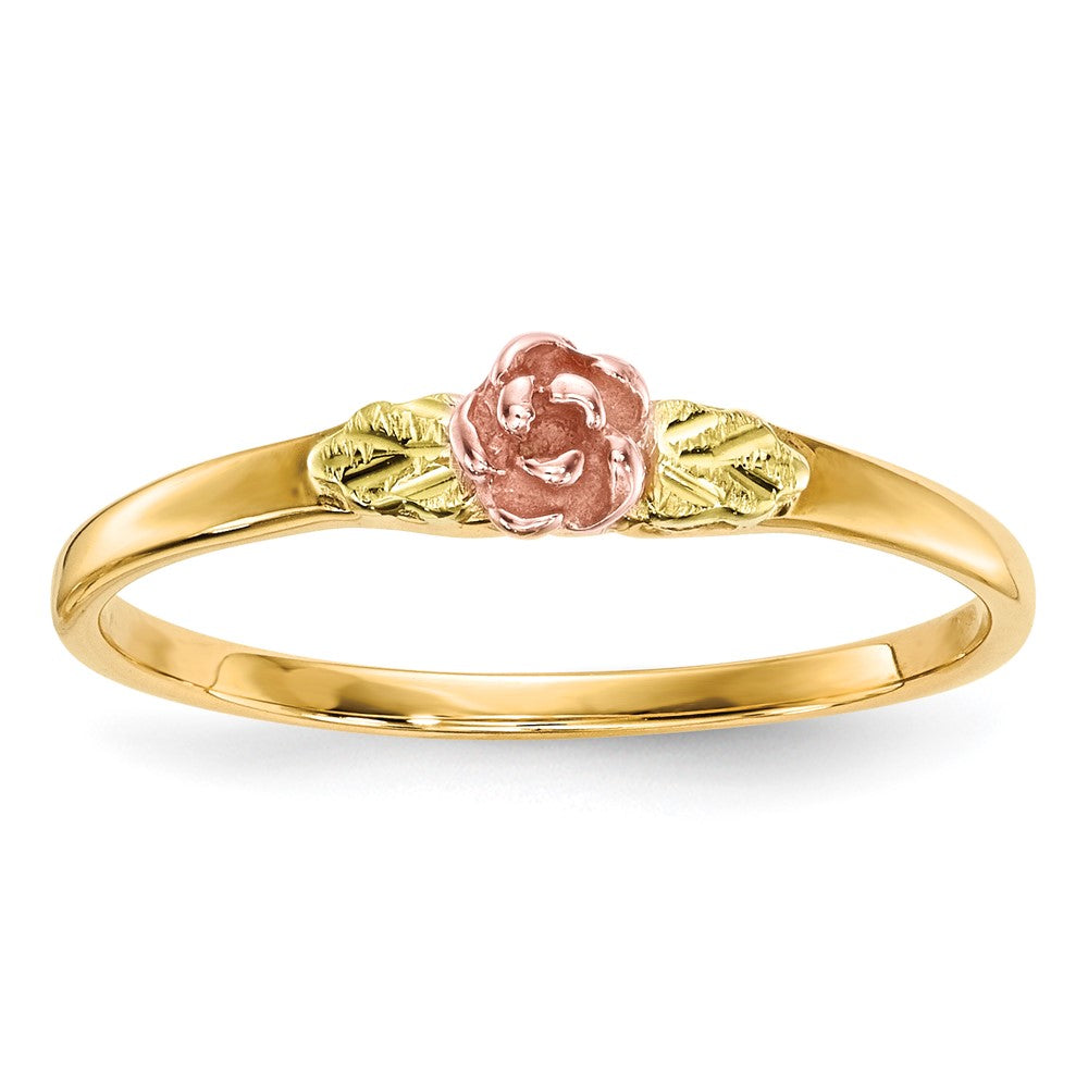 10K Tricolor Schwarz Hills Gold Rose Ring