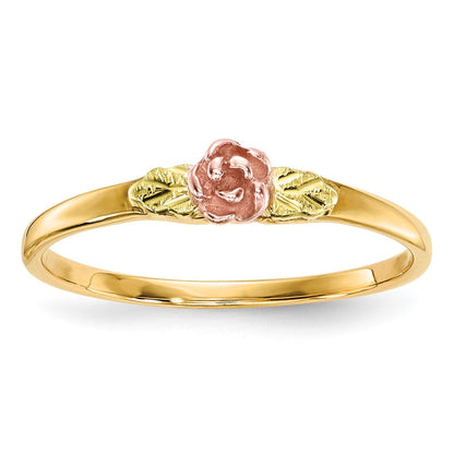 10K Tricolor Schwarz Hills Gold Rose Ring