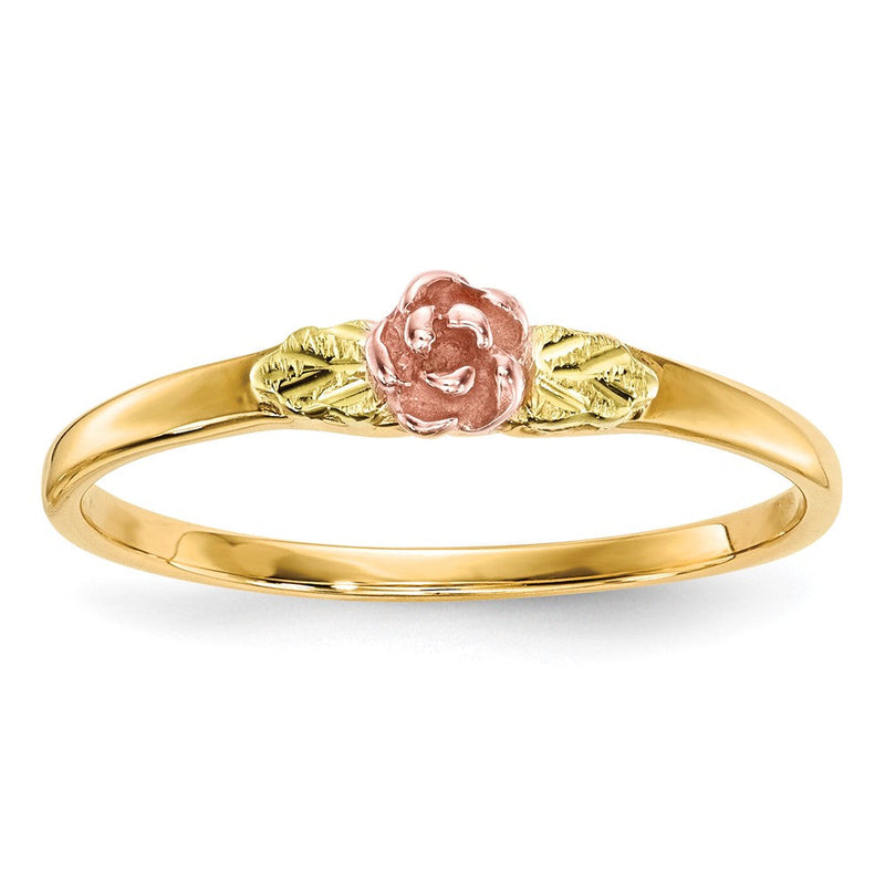 10K Tricolor Schwarz Hills Gold Rose Ring